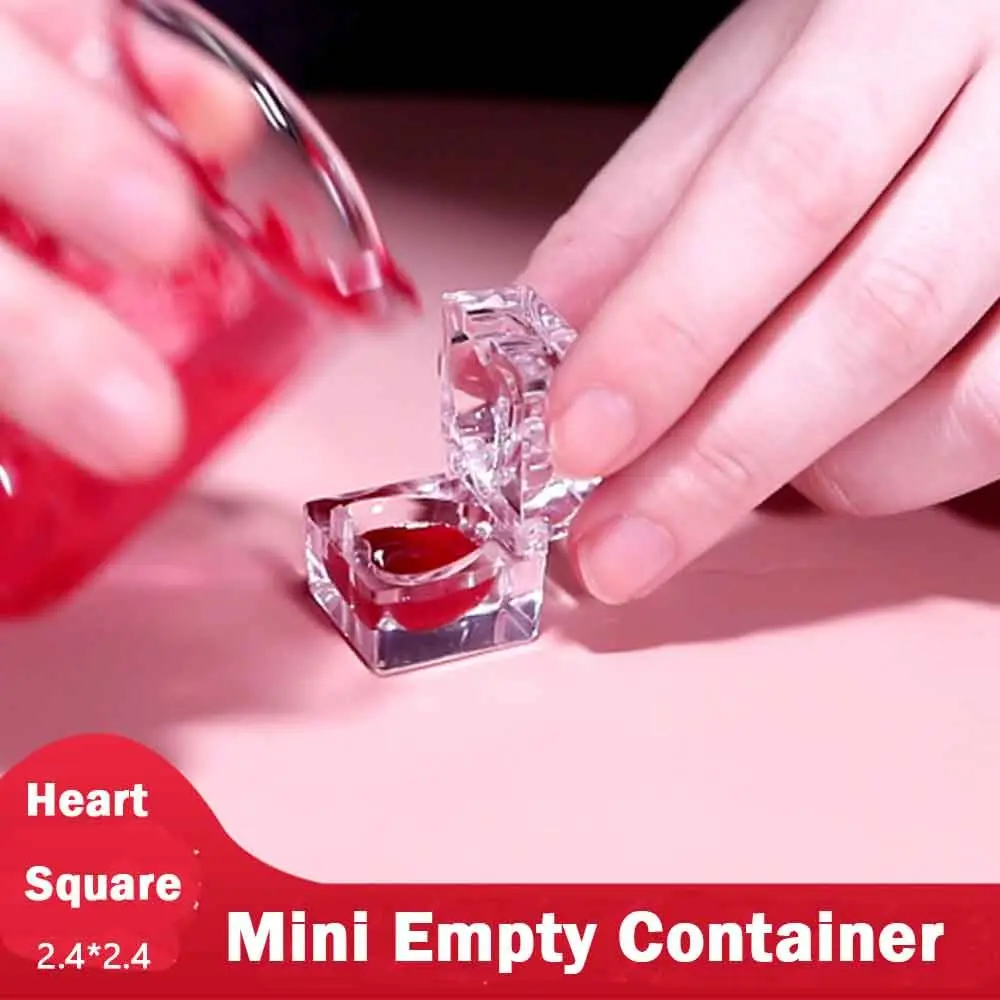 

5 шт., Прозрачный квадратный мини контейнер для губной помады в форме сердца