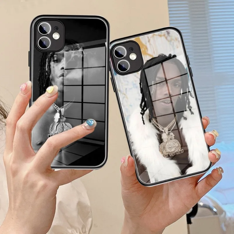 Ynw Melly, черные чехлы с рисунком злобы, искусственное стекло 14 13 11 12 Pro 8 7 Plus X 13 Pro MAX XR XS MINI