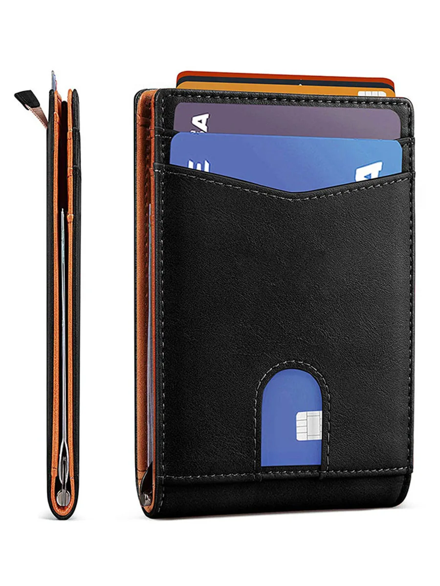 

Male Wallets Clip Bi-fold Card Purse Fiber Money Holder For Men's Carbon Rfid Thin Gebwolf Slim Men