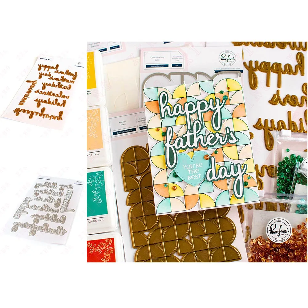 

New Scrapbook Album Decoration Embossing Template Diy Handmade Craft Happy Hot Foil Reusable Mold Arrival Metal Cutting Dies Set