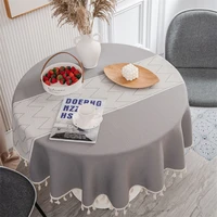Birthday Round Tablecloth Tassel Tablecloth Pad Table Runner Hotel Easter Ramadan Table Cloth Cover Home Living Room Decoration