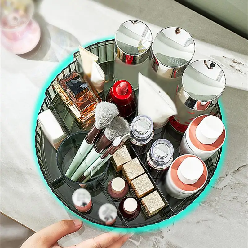 

Cosmetics Storage Box Pet Disc Dressing Table Transparent Makeup Brush Cylinder Household Tools Storage Rack 25.2x12cm Lipstick