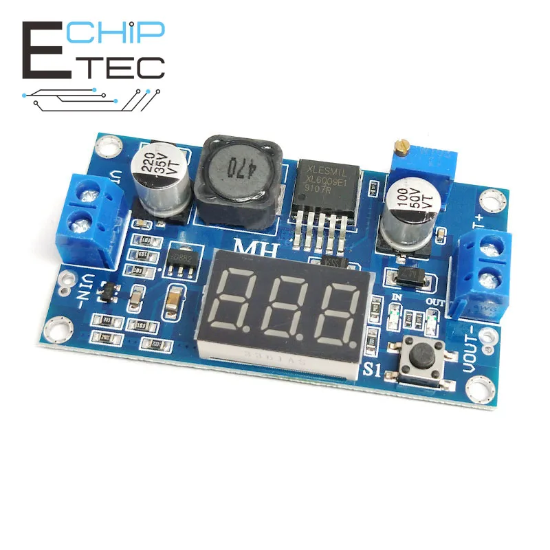 

DC-DC XL6009 Digital Boost Step Up Power Supply Module Adjustable 4.5-32V to 5-52V Step-up Voltage Regulator with LED Voltmeter