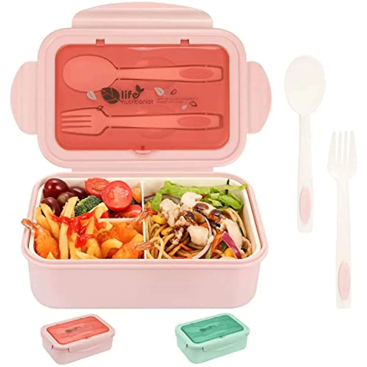 

Детский Ланч-бокс с отсеком для взрослых, Ланч-бокс мл, герметичный, с ложкой и вилкой, для школы, офиса, пикника, микроволновой печи