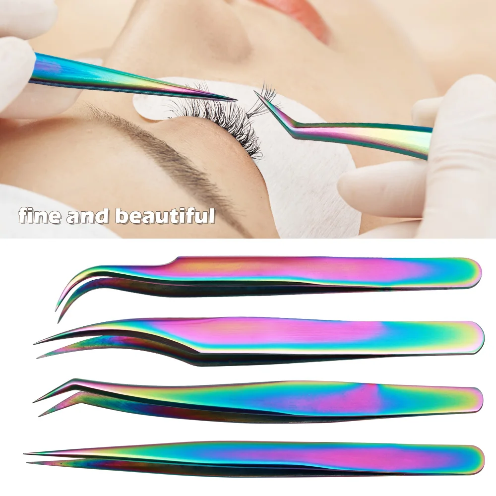 

1PC Eyelash Extension Tweezers Makeup Stainless Steel Curved Straight Pincet Eyelash Grafting Tweezers Nail Art Makeup Tools