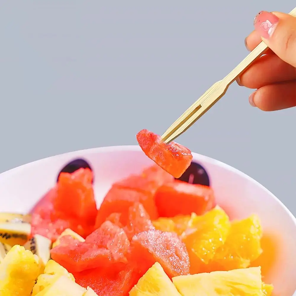80 шт. одноразовая деревянная вилка для фруктов десертный коктейльный набор