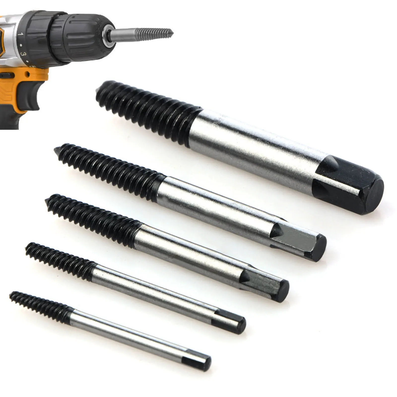 

5Pcs Screw Extractor Center Drill Bits Guide Set Broken Damaged Bolt Remover Removal Speed ​​Easy Set