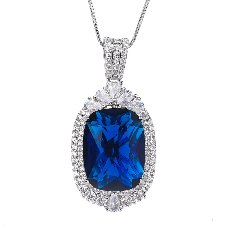 Ювелирные изделия S925 посеребренное золото 18 карат изумрудно-зеленый сапфир