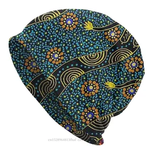 Imported Australian Aboriginal Art Outdoor Beanie Hats Dot Dance Thin Hat Bonnet Special Skullies Beanies Cap