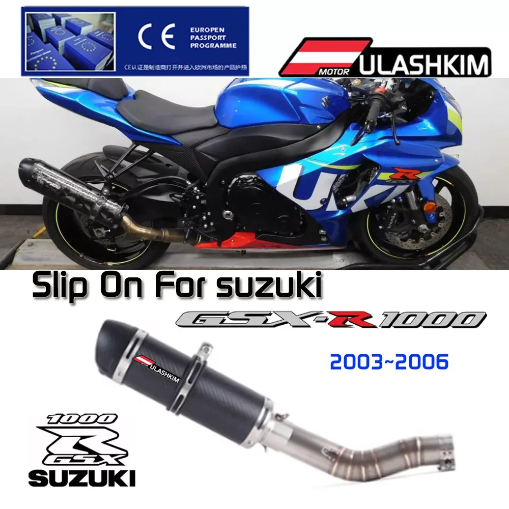 

NEW2023 Slip On for SUZUKI GSXR1000 GSX R1000 GSXR 1000 2003-2006 Motorcycle Full System Exhaust Escape Muffler Middle Link Pi