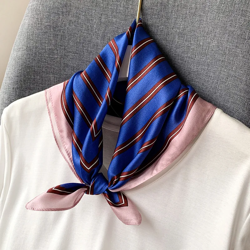 

100% Real Silk Square Scarves Women Bandana Foulard 2022 Bag Neckerchief Fashion Scarf Shawls Wraps Ladies Pashmina Female Hijab