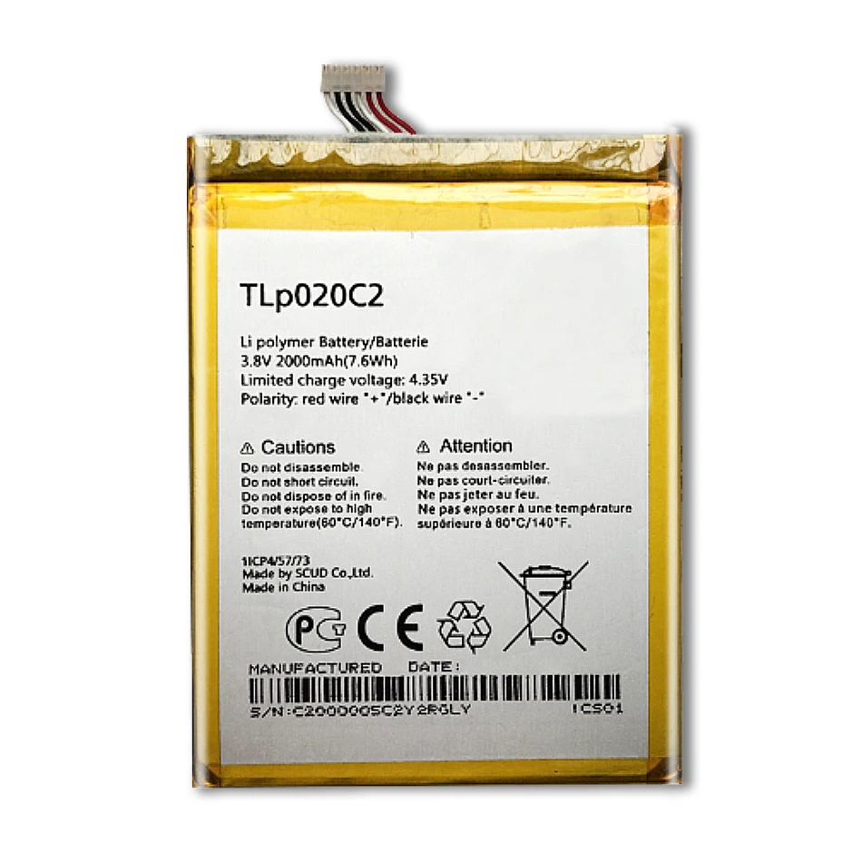 Сменный аккумулятор для Alcatel Idol x1s 6034R S950 x 6037y 6040x6032 TCL 2000 мАч TLp020C2 с трековым кодом -