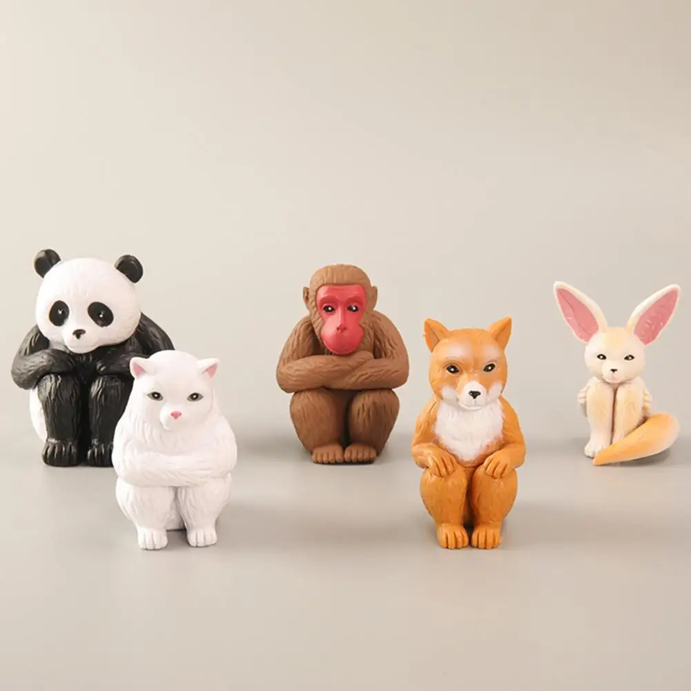 

Компактная изысканная мини-игрушка для лесных животных, 5 шт., портативная фигурка животного, имитация для коллекционеров