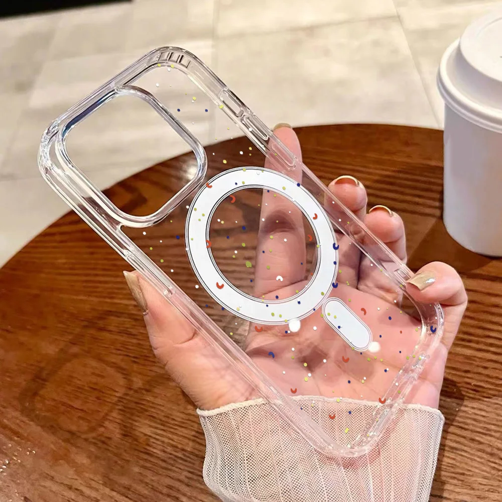 Фото Чехол для iPhone 13 с поддержкой MagSafe, для iPhone 17 Pro Max, 11, 15, 16, 14, 12, 17 Air, 13, магнитный, с беспроводной зарядкой, прозрачный чехол для телефона. №3