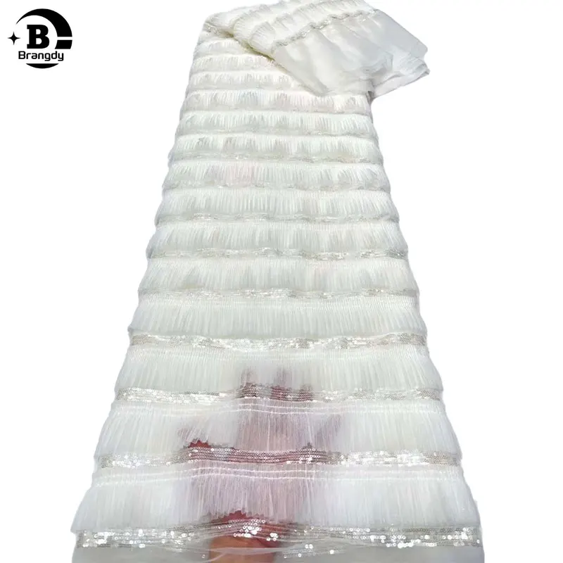 Кружевная ткань с блестками 2024 Высококачественная нигерийская французская