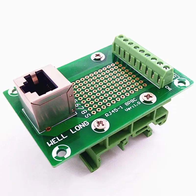 RJ45 8P8C Прямоугольный разъем с экранирующей коммутационной платой Buss клеммной