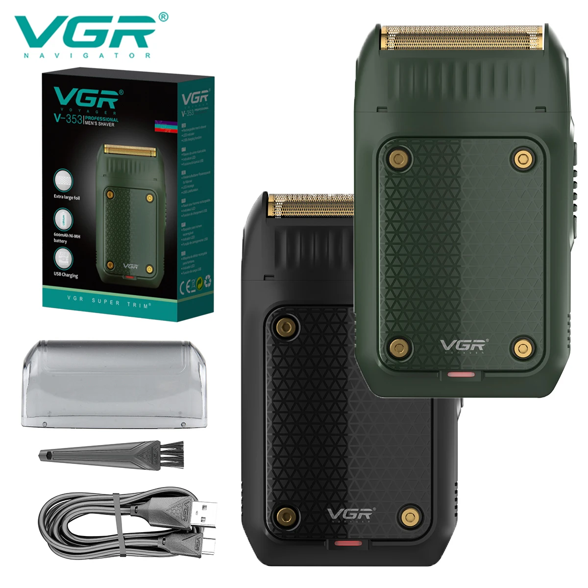 

VGR Professional Men's Razor Electric Shaver Mini Beard Trimmer Shaving Machine Foil Blade Pop-up Trimmer USB Rechargeable V-353