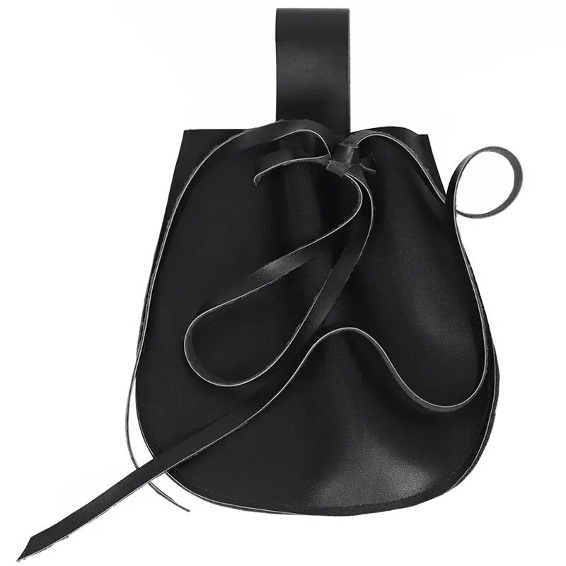 Vintage Medieval Viking PU Leather Coin Purse Wallet Small Waist Belt Pouch Viking Knight Pirate Larp Cosplay Props