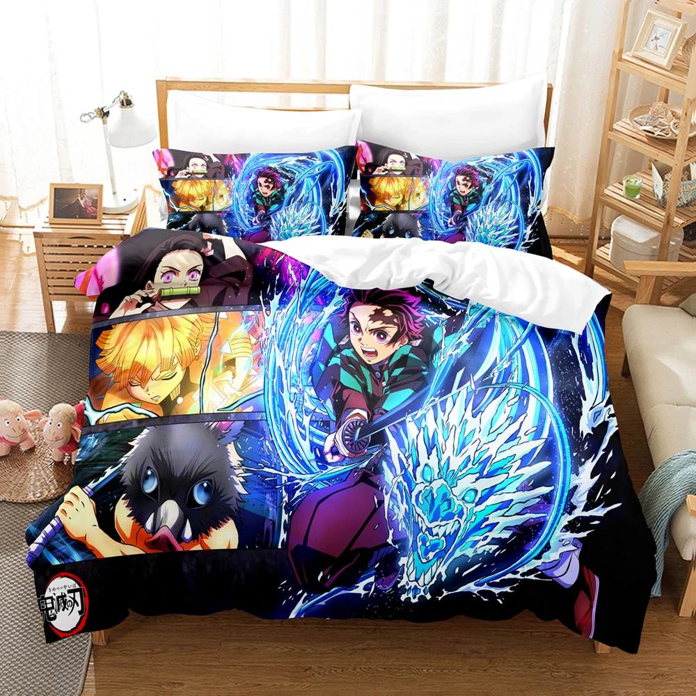 

Anime Demon Slayer Bedding Sets Hashibira Inosuke Bed Cover for Teens Girls Fashion Twin Single Queen King Full Size Duvet Cover