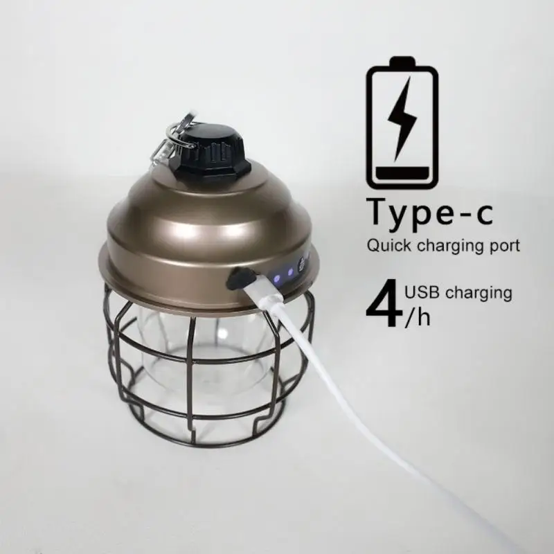 

Металлические подвесные фонари с зарядкой типа c, 3600 мАч, Usb-зарядка, яркая палатка, многофункциональная безопасная походная лампа, уличный фонарь