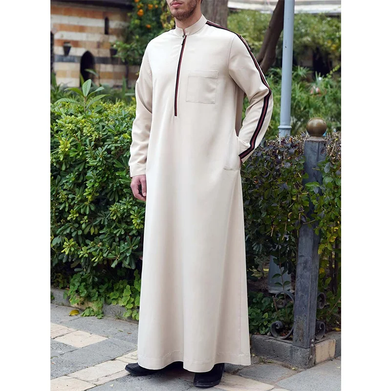 

2022 Zipper Design Four Seasons Middle East Ramadan Muslim Robe Shirt Male De Moda Musulmana Abaya Man