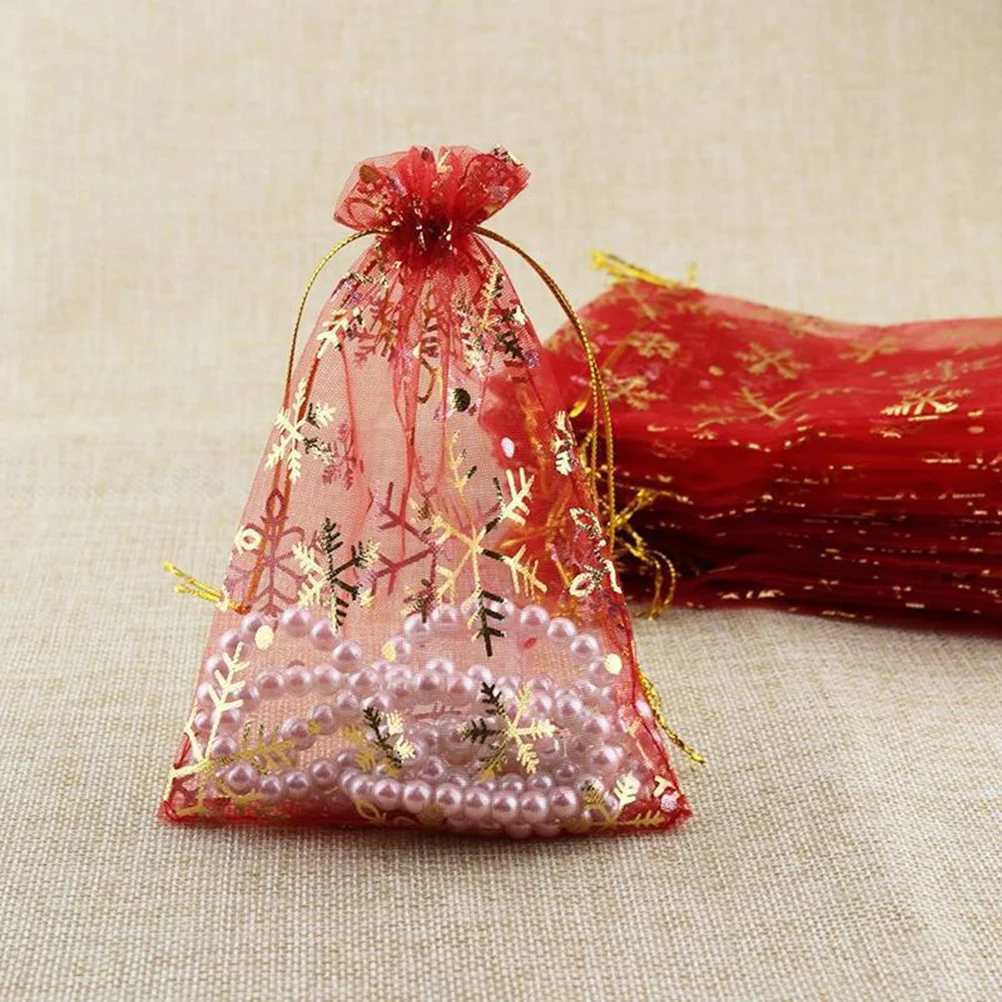 

Mini Favor Organzajewelry Drawstring Burlap Party Mesh Heart Sheer Candy Christmas Pouches Valentines Valentine Boxes Kids Red