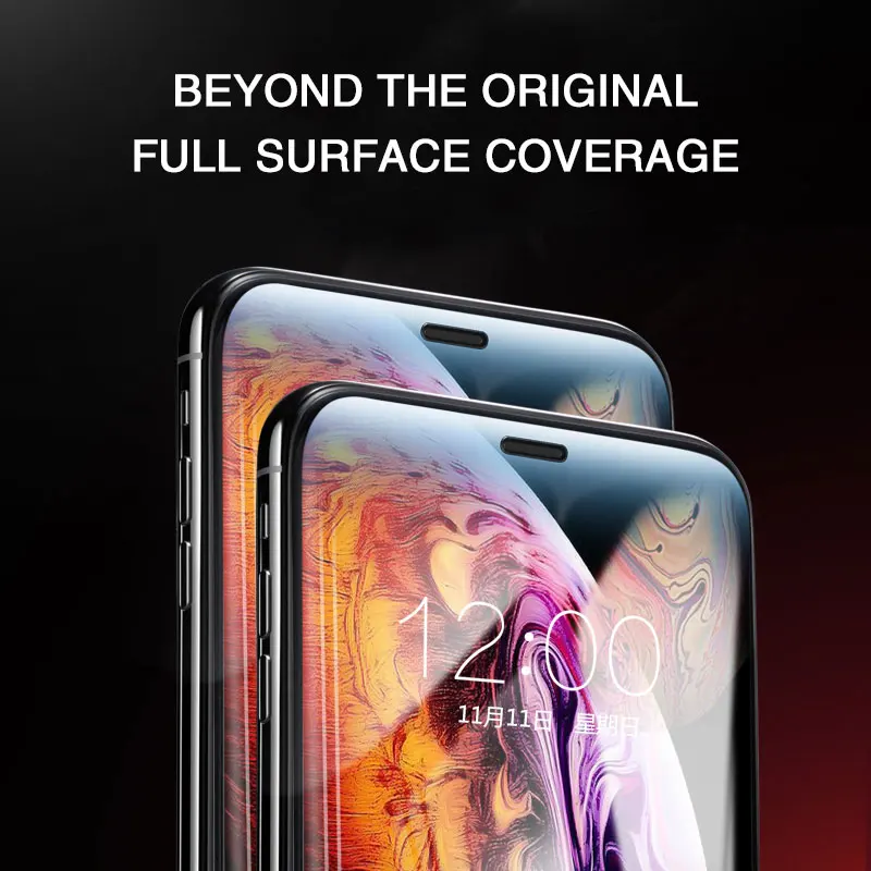 1-3Pcs 9D Full Cover Protective Glass for IPhone X XR 11 12 13 PRO MAX  Tempered Glass on IPhone 7 8 Screen Protector