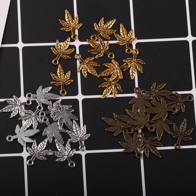 Maple leaf leaf leaf gold silver copper tri-color iron embossing diy bridal hair accessories antique clothing step shake accesso