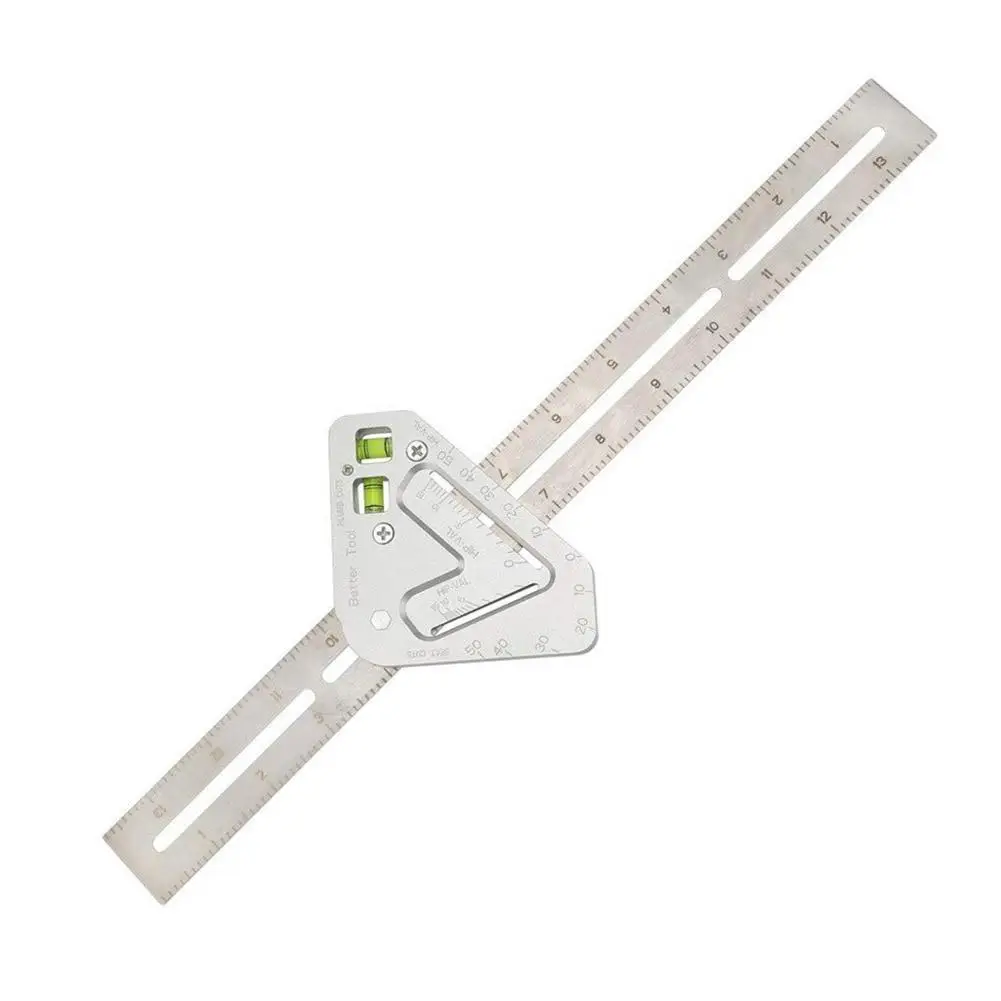 

Level Triangle Angle Measurment Ruler Multifunctional Stainless Steel Protractor Carpenter Tools Level Protractor Ruler