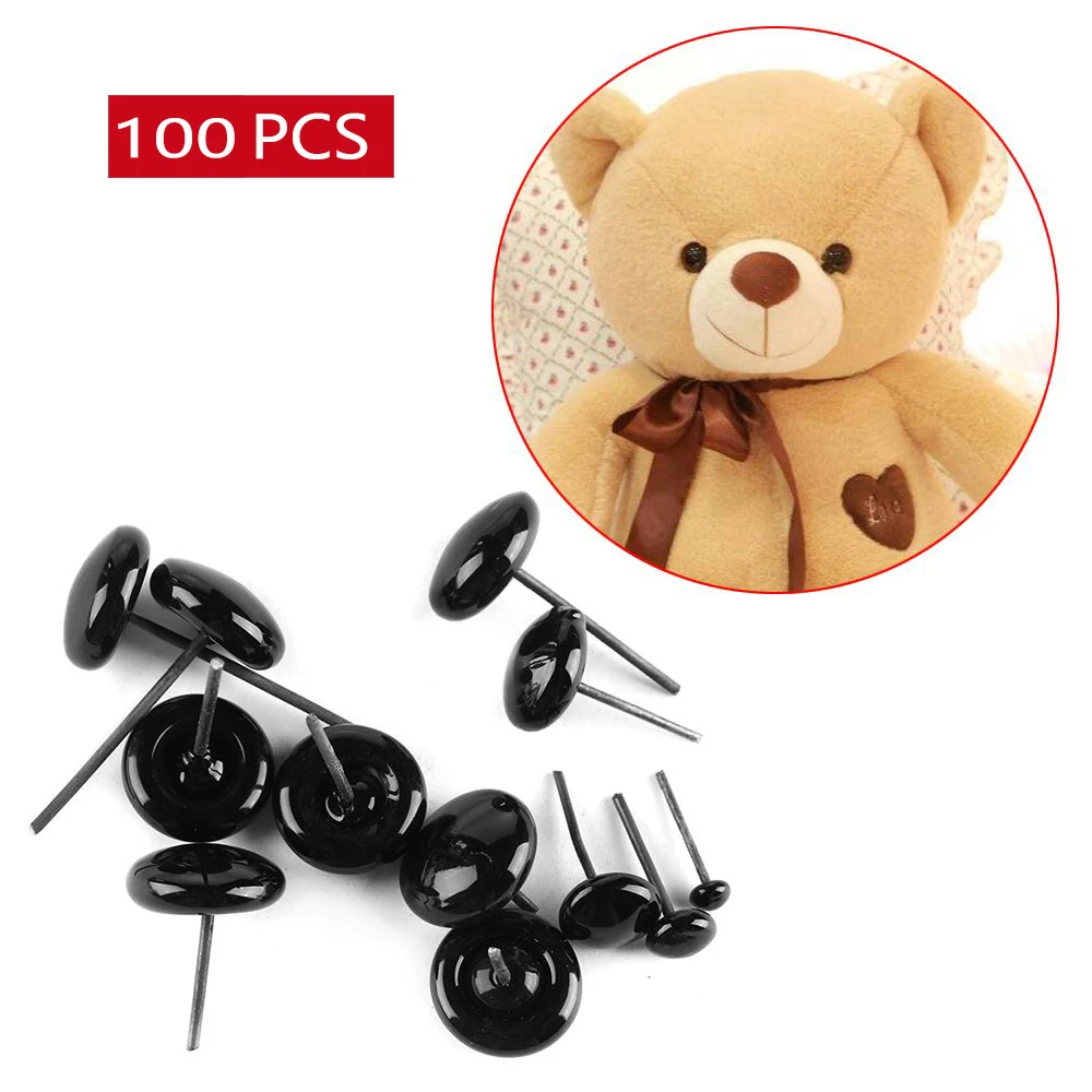 

100Pcs 3/5/7 mm Black Eyes Dolls Glass Eyes Needle Felting Teddy Bears Plush Eyes Safety Eye Doll Puppet Toys Accessories