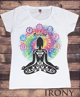 fashion zen hobo boho paix t shirt women buddha chakra meditation print tops simple ladies tee t shirt femme summer tshirt