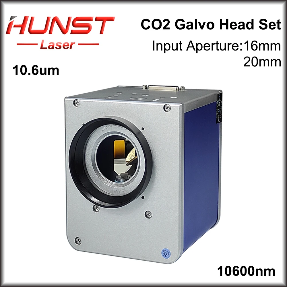Hunst CO2 Laser Marking Machine Scanning Galvo Head 10.6um 10600nm Input Aperture 16/20mm Galvanometer Scanner with Power Supply