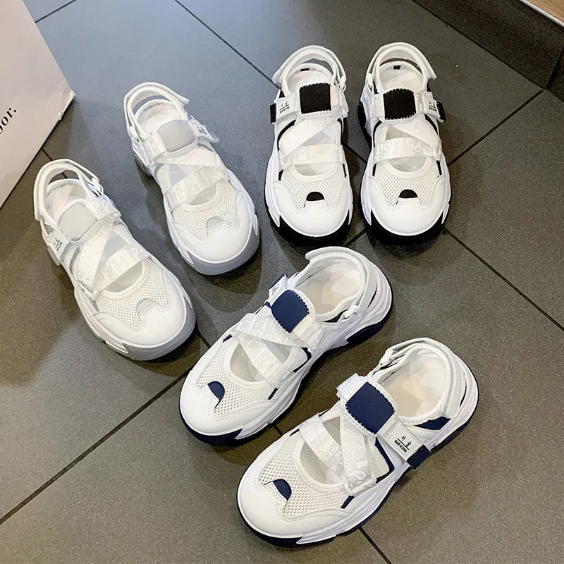 Fashion New Women Sandals All-match Breathable Sports Mesh Shoes 2022 Summer Beach Women Sandals Non-slip Flat Women's Sneakers