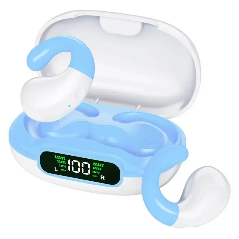 

Bone Conduction Headset Ear Clip 5.3 Blue Tooth Headphones HiFi Stereo Music Earbuds Noise Reduction Sports Wireless Earphone