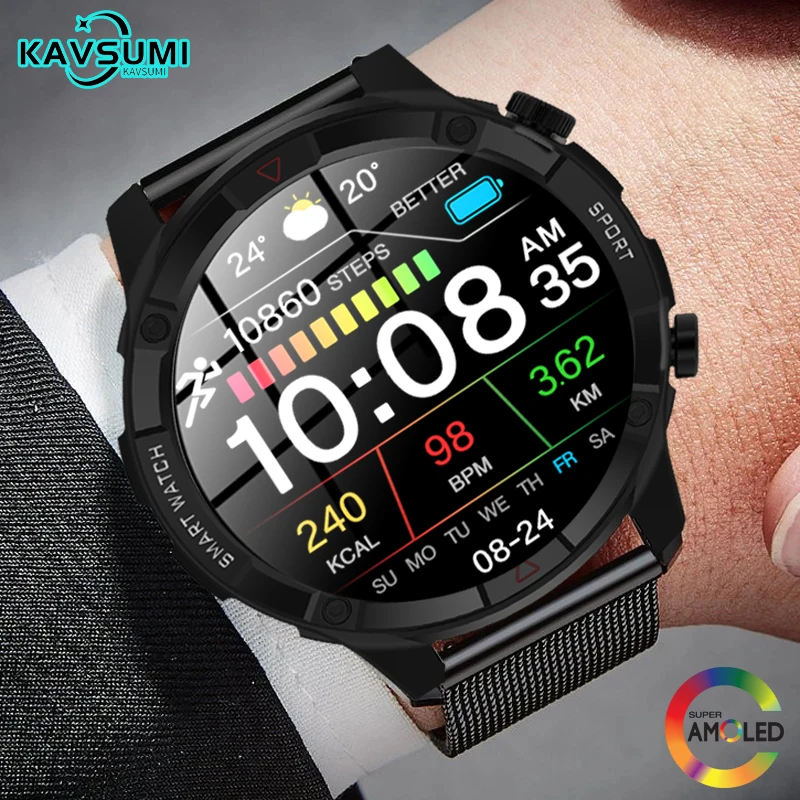 

1.6 inch AMOLED Screen Smart watch Men's ECG PPG Bluetooth Call Men's Watch Sports Waterproof Luxury Smart Watch For Xiaomi+Box