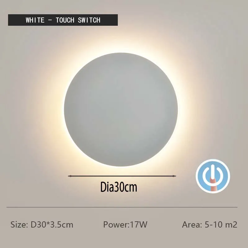 

Настенный светильник сенсорный черный/белый