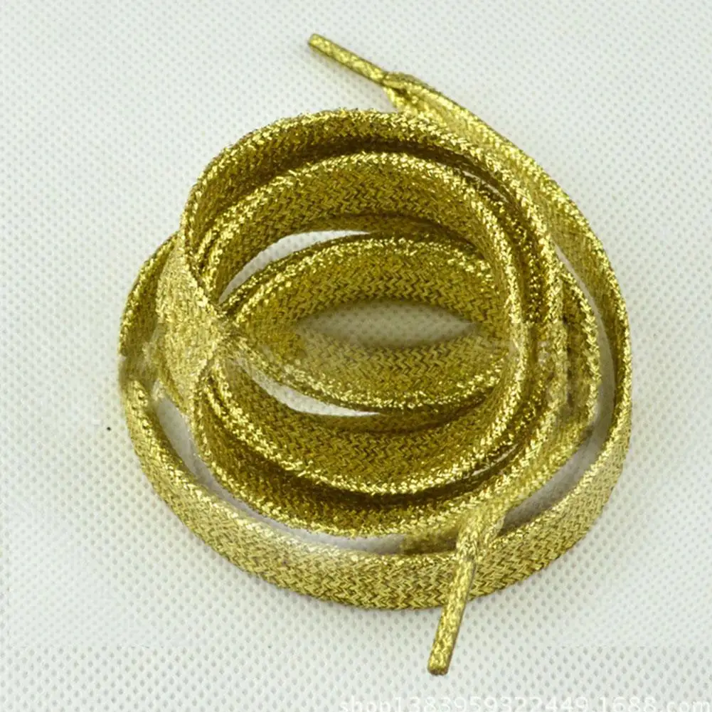 Olorful Shoelaces Glitter White Shoelaces Of Sneakers Metallic Shiny Gold Shoelace Silver Flat Shoe Laces Sports Running Laces