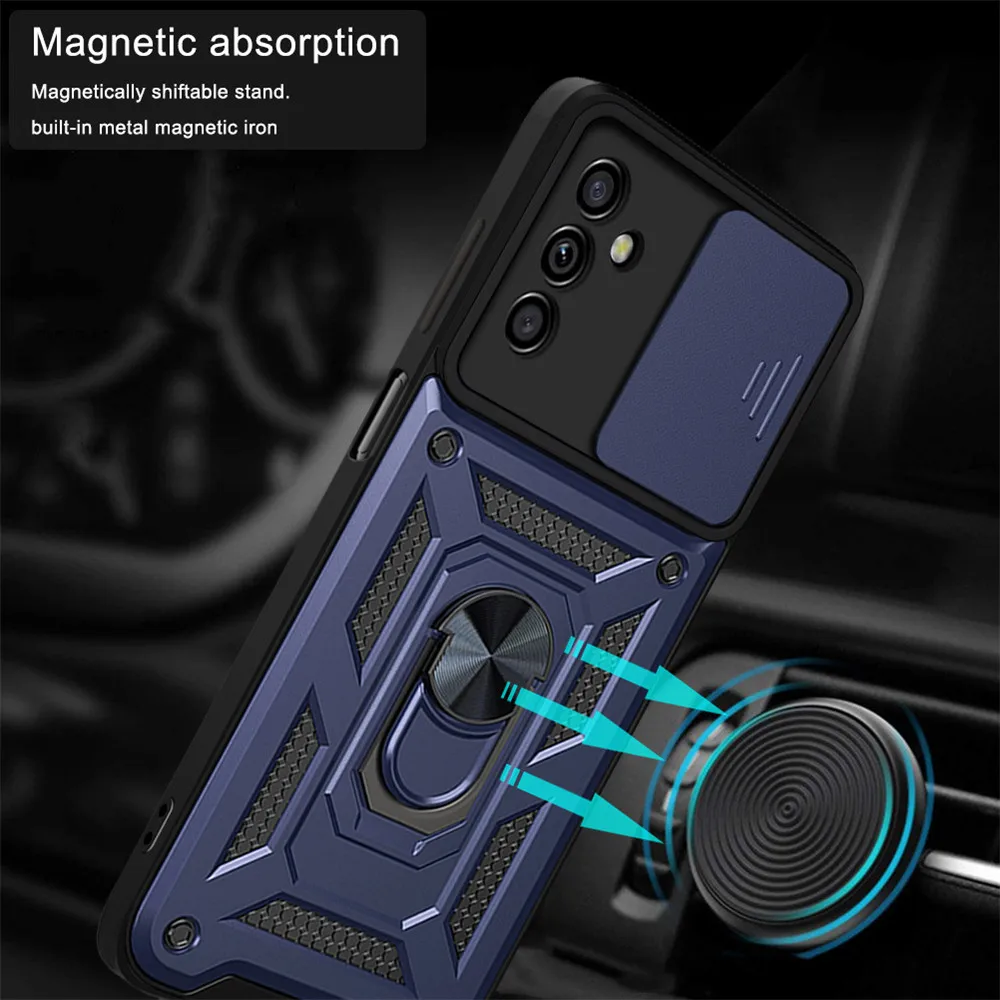 

Galaxy M52 Push Pull Camera Protect Case For Samsung Galaxy A13 5G Shockproof Armor Case for Galaxy M52 Magnetic Car Ring Cover