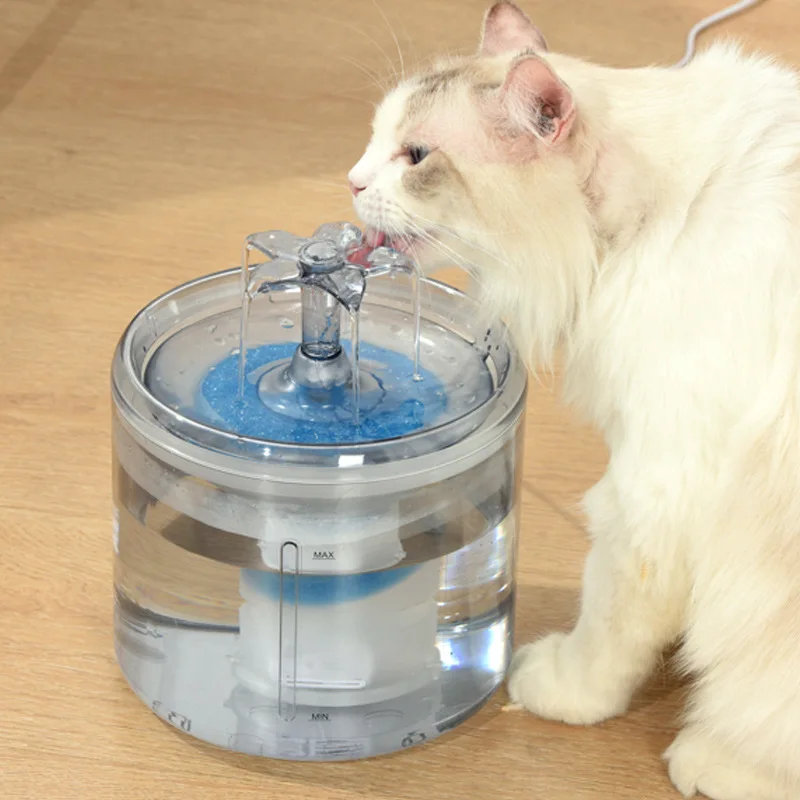 

2.6L Cat Automatic Feeder Dog Water Dispenser Transparent Electric Water Bowl Quiet Pet Drinking Fountain with Filter for Pets