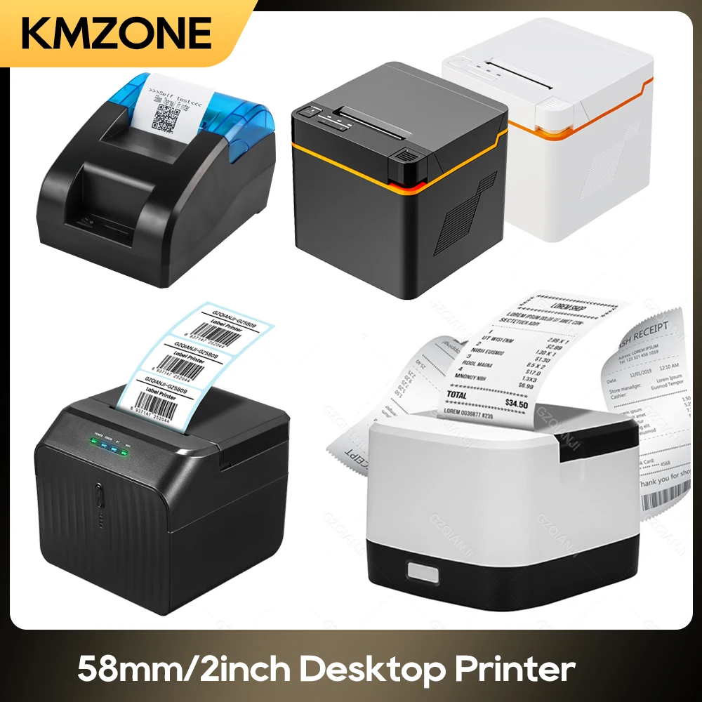

58mm Desktop Bluetooth USB Bill Receipt Thermal Printer for Restaurant Coffee Shop Android Window Pos System Support Loyverse