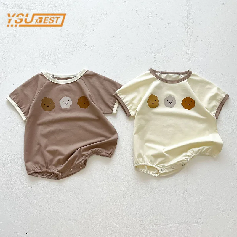 

Cute Infant Baby Boys Girls Short Sleeve Printing Jumpsuit Newborn Kids Baby Girls Clothes Rompers Kids Baby Boy Girl Rompers