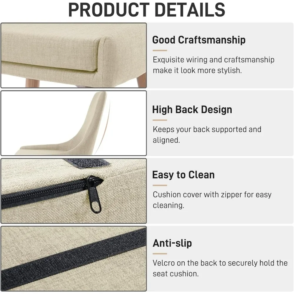 Набор из 6 обеденных стульев с высокой спинкой металлическими ножками стульями