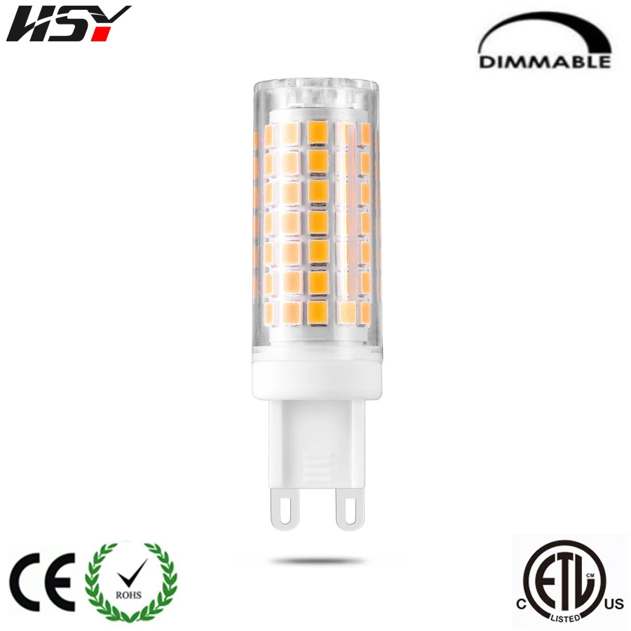 10PCS Dimmable 5W G9 450LM AC120V 230V 75LEDs SMD2835 High Brightness Corn Bulb Light Source ETL High Quality G9 LED Lamp