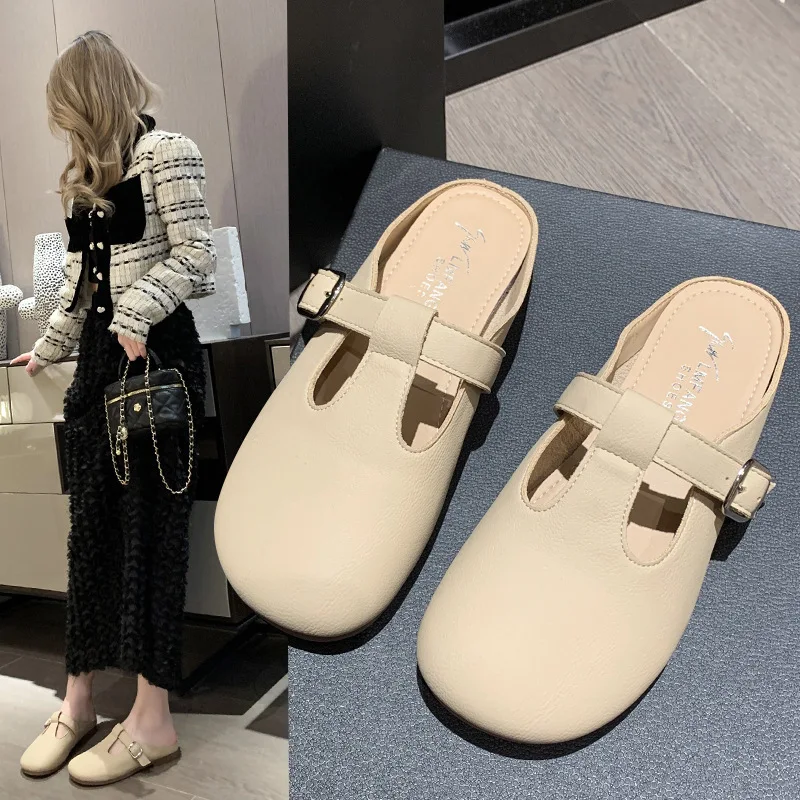 

Туфли женские, классический носок, низкий каблук, 2023, плоская подошва, мягкий каучук, расширенный книзу каблук, Повседневная римская хлопковая ткань, полиуретан, ТПР, базовая обувь для отдыха