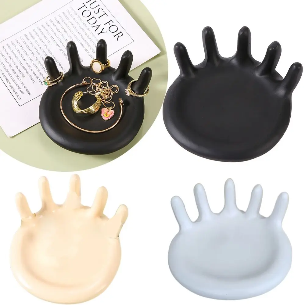 

Universal Ring Necklace Bracelet Plate Palm Shape Jewelry Holder Friends Lovers Gift Desktop Storage for Home