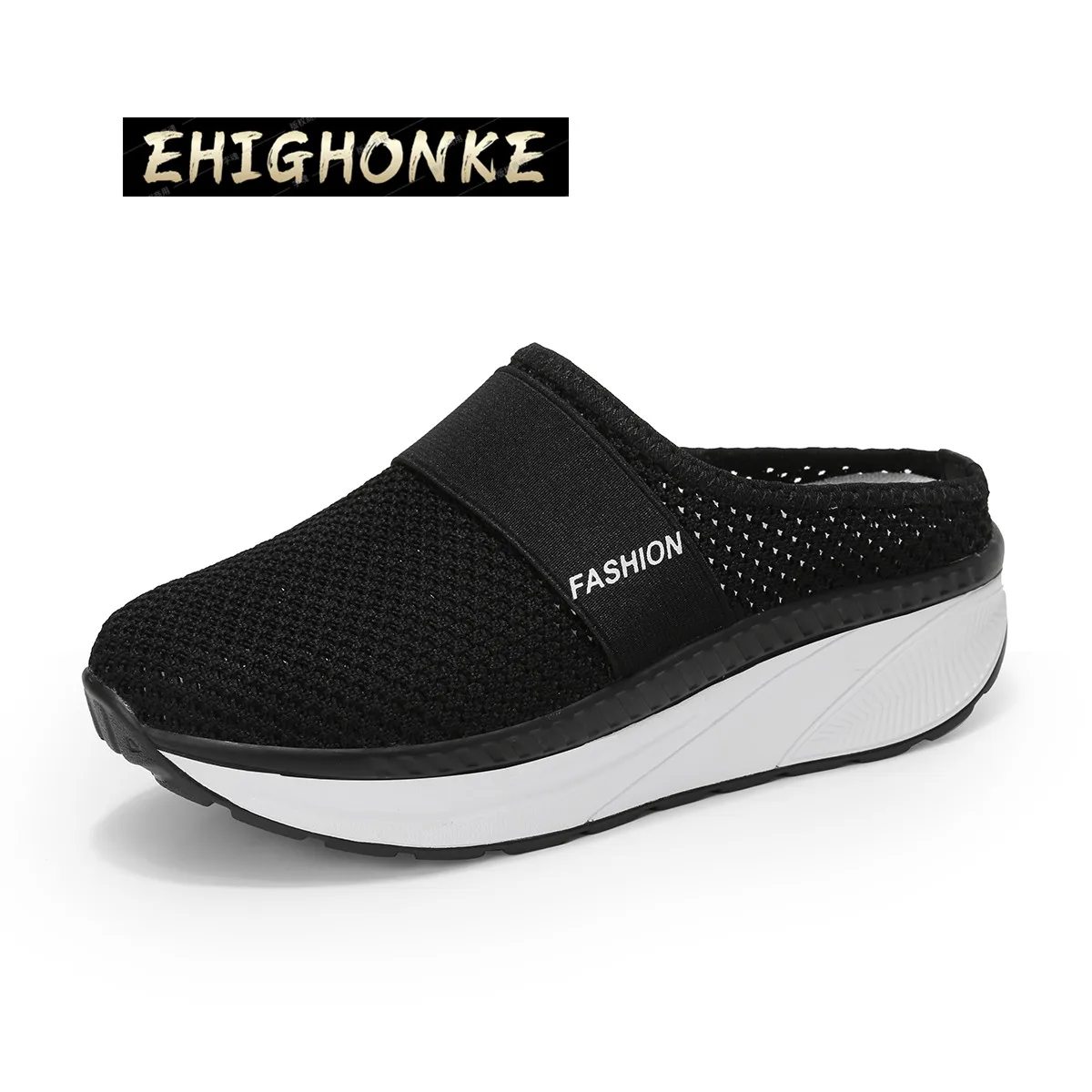 

2022 Women's Sneakers Mesh Breathable Breathable Shoes Women's Heightening Pad Shock Absorbing Summer Mom Shoes Walking Slippers