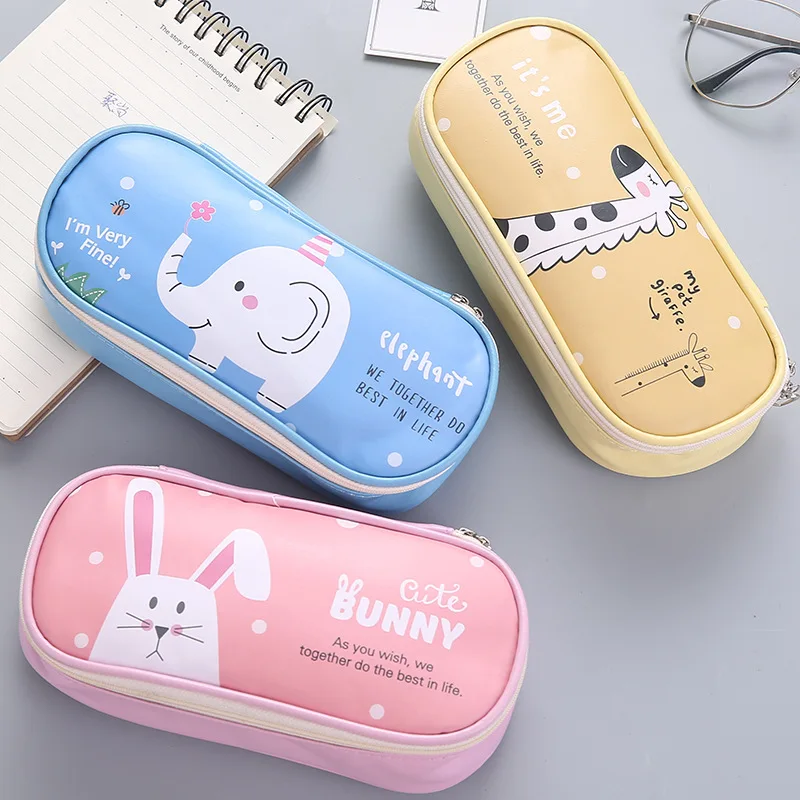 

Large-Capacity Fashion Hipster New Creative Korean Student Pencil Case Pu Pencil Case Student Stationery Storage Pencil Case Fac