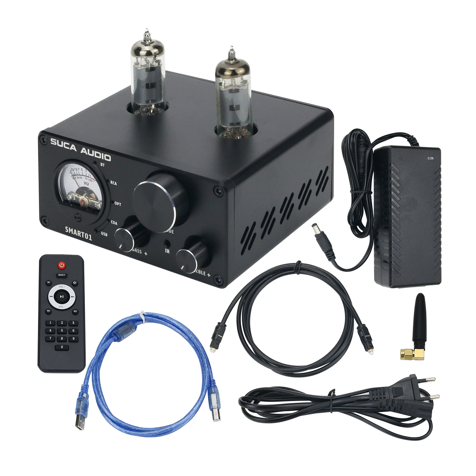 

SUCA AUDIO SMART01 Hifi Tube Amplifier DAC USB DAC Amp With VU Meter 100W+100W
