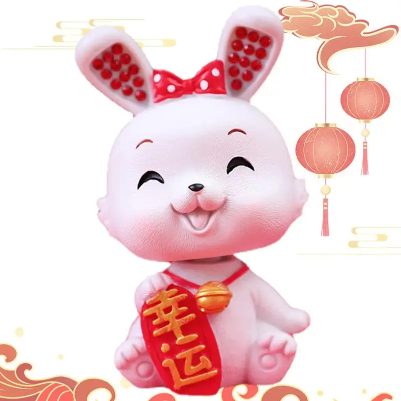 

2023 New Year Gift Figurines Miniature Cute Rabbit Micro Landscape Ornaments For Home Decorations Kawaii Animal Bunny Desk Decor