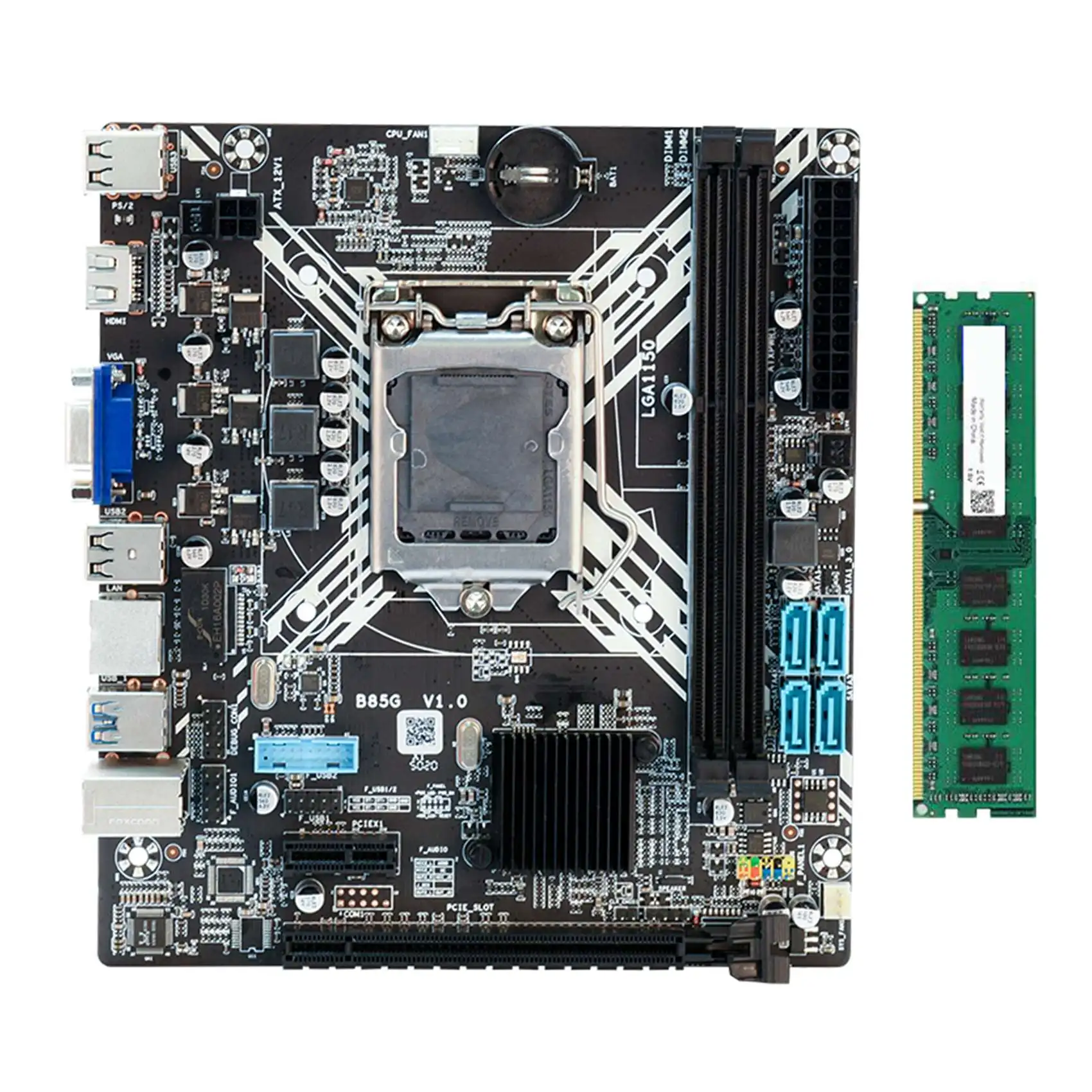 

B85 Motherboard+DDR3 2GB RAM LGA1150 with VGA Interface Support PCIE X16 SATA 3.0 USB 3.0 Desktop Computer Motherboard